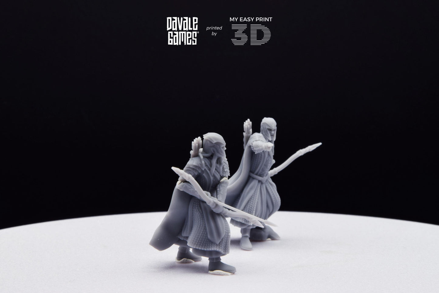 Armoured Wood Elf with Bows - Davale Games - 3D Printed with high quality resin for LOTR/D&D games