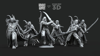Galanthir Elves - Forest Guardians with Sword - Davale Games - 3D Printed with high quality resin for LOTR/D&D games