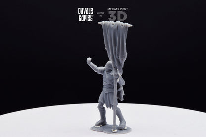 Blood-Handed Orc with Banner - Davale Games - 3D Printed with high quality resin for LOTR/D&D games