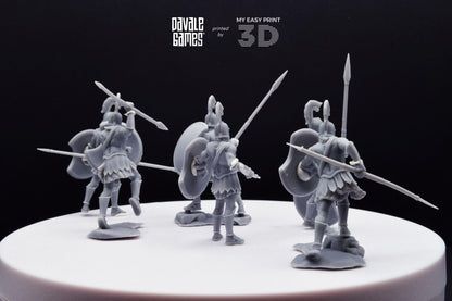Hoplites with Spear and Shield - Foot - Mythology at Wars - Davale Games - Historical games - 3D Printed with high quality resin