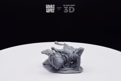 Death West Human on Horse - Mounted - Davale Games - 3D Printed with high quality resin for LOTR/D&D games