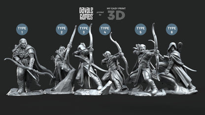 Galanthir Elves Forest Guardians with Bow - Davale Games - 3D Printed with high quality resin for LOTR/D&D games