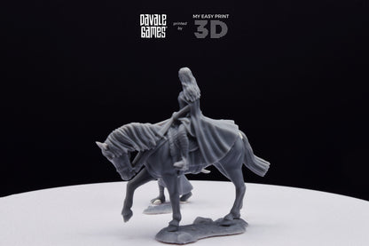 Bloody Elf Maiden - Foot and Mounted - Davale Games - 3D Printed with high quality resin for LOTR/D&D games