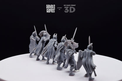 Old High Human Warriors Swordmen - Davale Games - 3D Printed with high quality resin for LOTR/D&D games