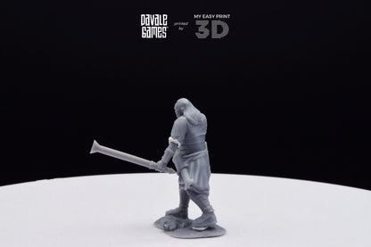 Outrider blood handed captain with two swords - Davale Games - 3D Printed with high quality resin for LOTR/D&D games
