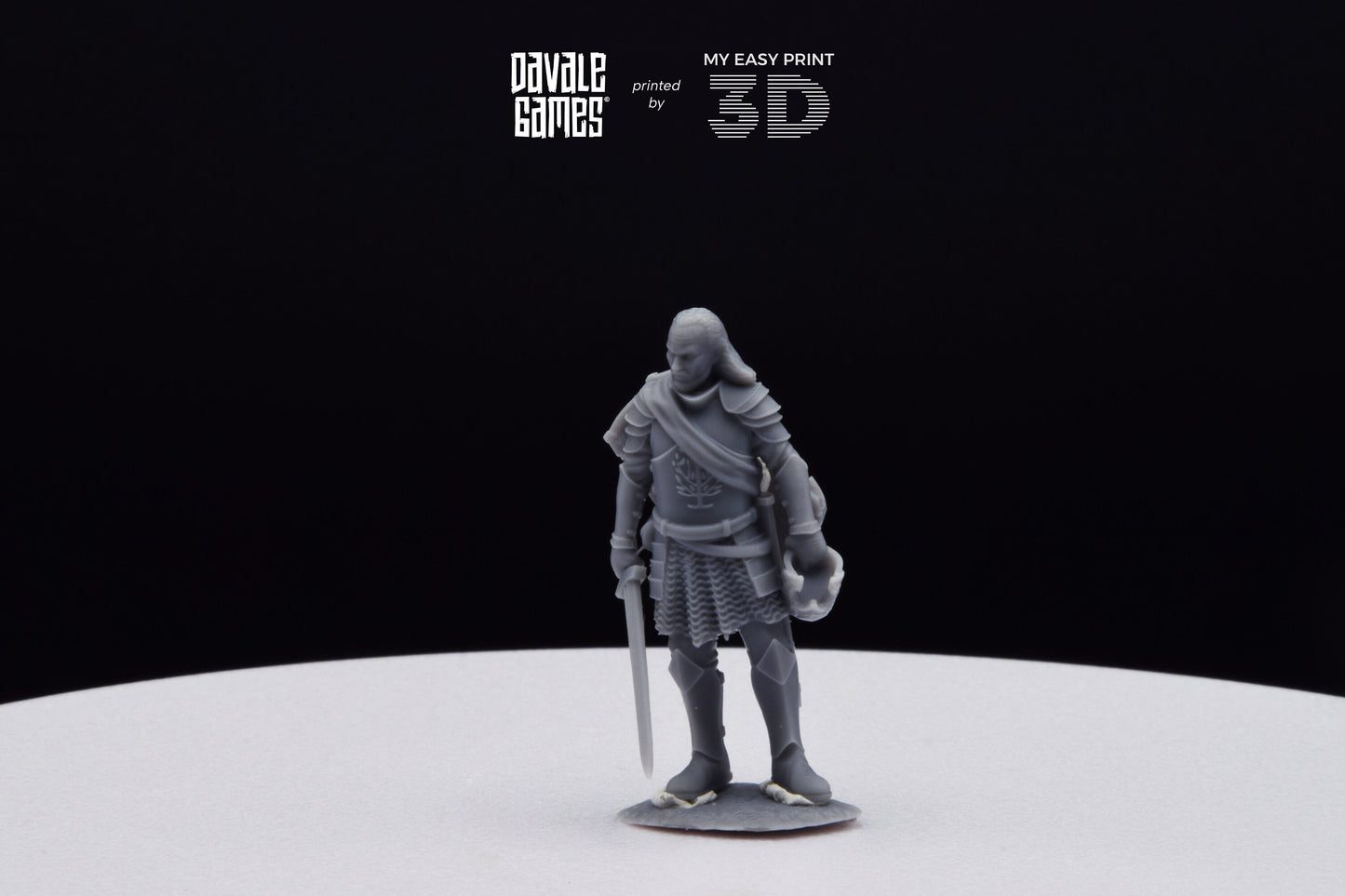 Veteran Grey Castle Captain [Ver. 1] - Davale Games - 3D Printed with high quality resin for LOTR/D&D games