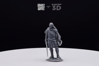 Veteran Grey Castle Captain [Ver. 1] - Davale Games - 3D Printed with high quality resin for LOTR/D&D games
