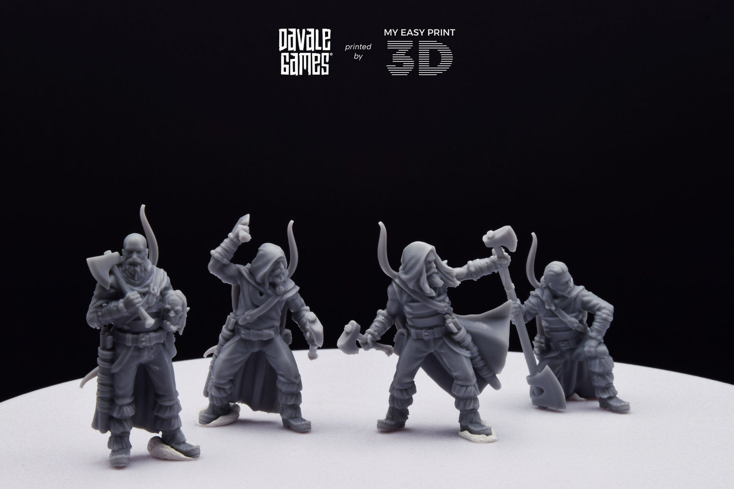 Bearmen on foot New Poses - Davale Games - 3D Printed with high quality resin for LOTR/D&D games