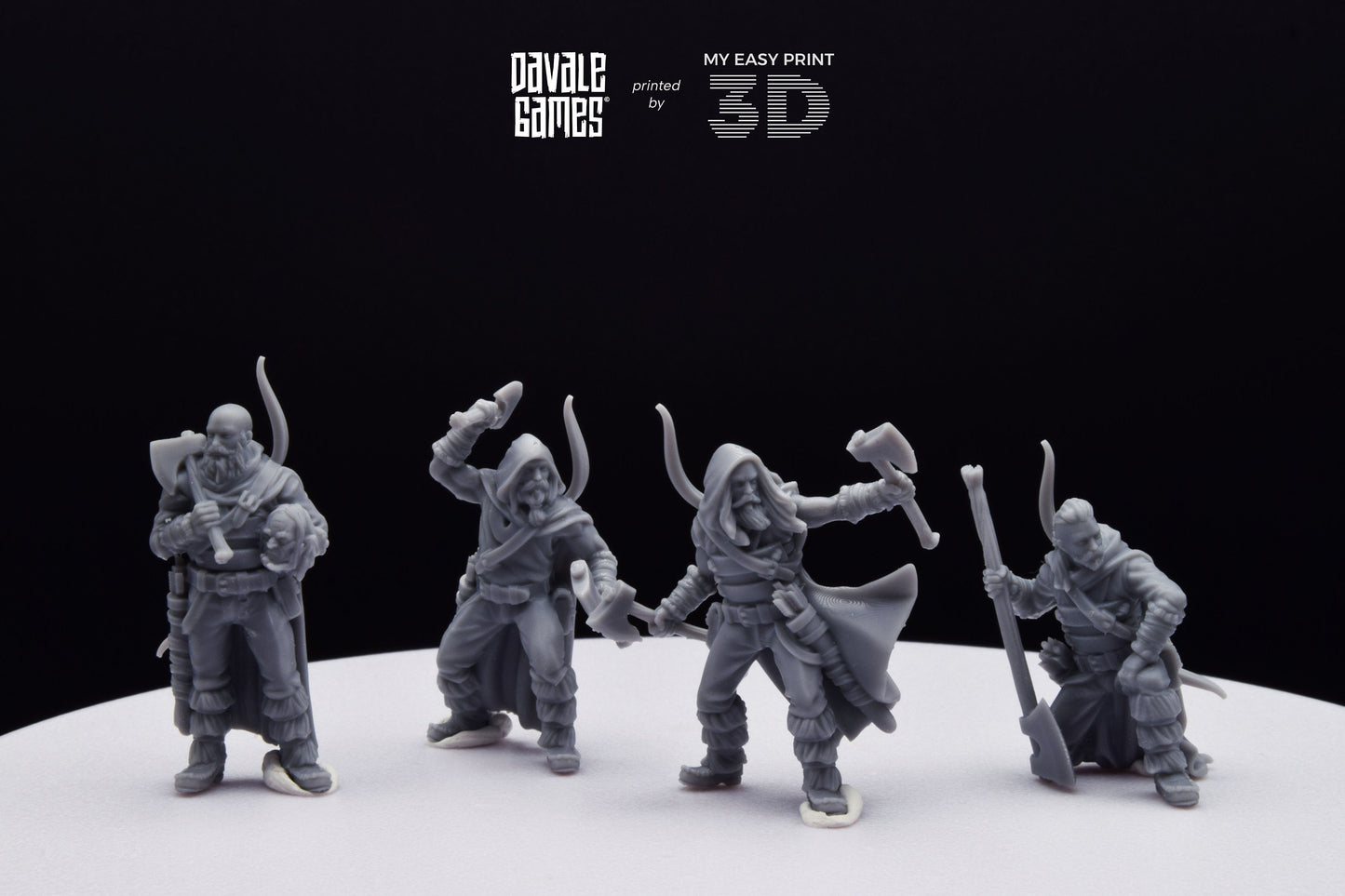 Bearmen on foot New Poses - Davale Games - 3D Printed with high quality resin for LOTR/D&D games
