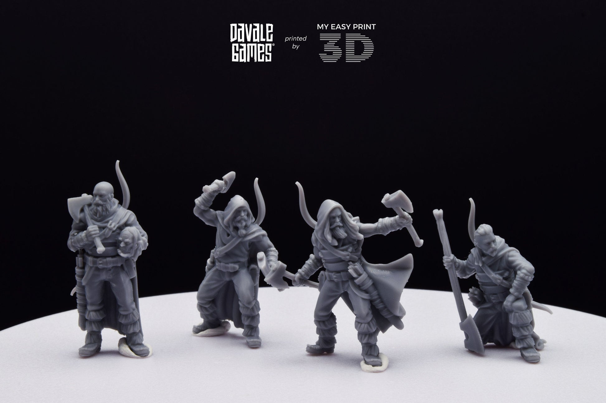 Bearmen on foot New Poses - Davale Games - 3D Printed with high quality resin for LOTR/D&D games