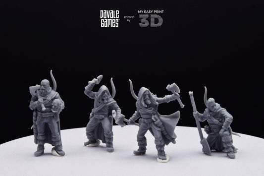 Bearmen on foot New Poses - Davale Games - 3D Printed with high quality resin for LOTR/D&D games