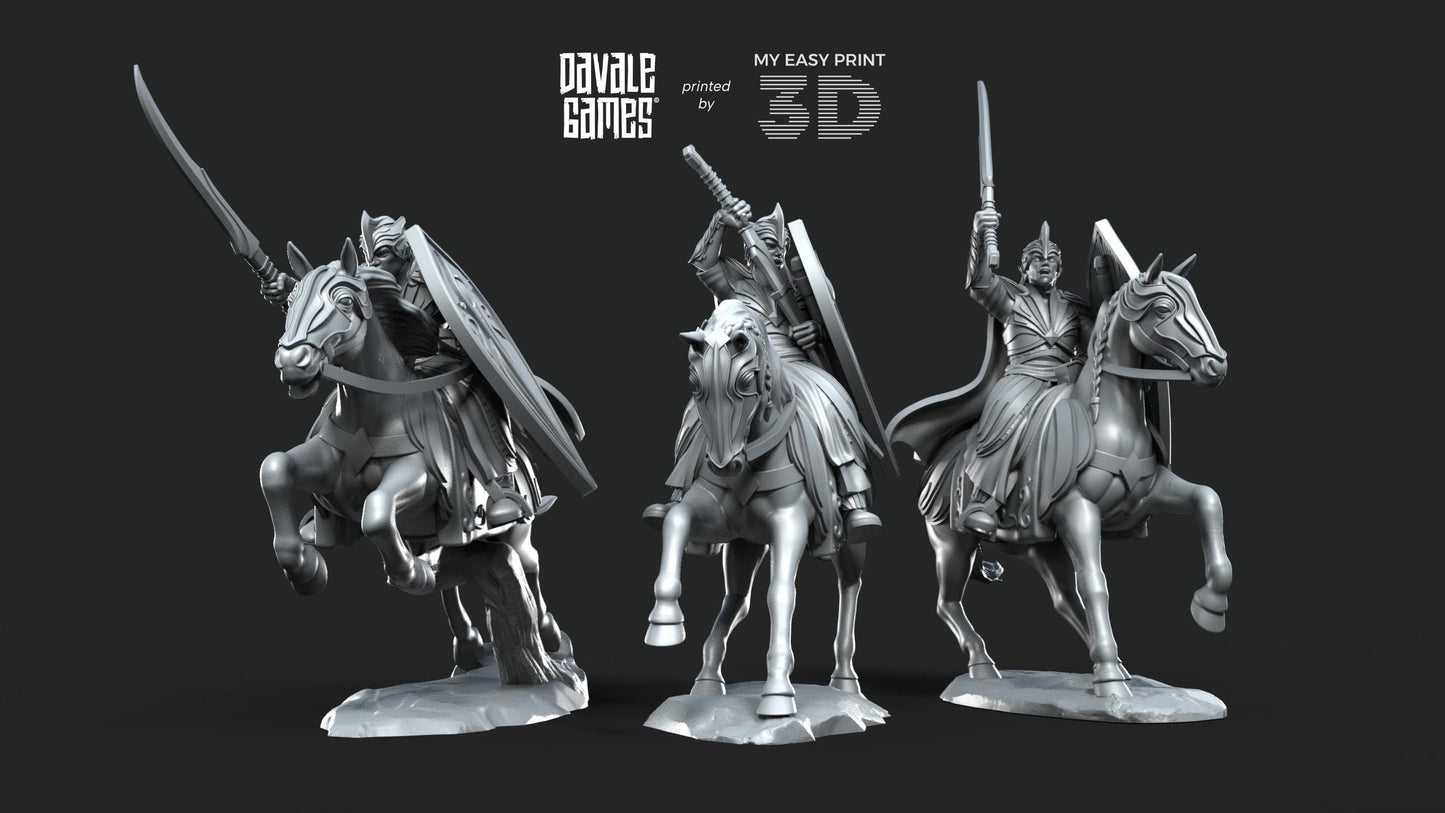 Galanthir Elves Cavalry - Davale Games - 3D Printed with high quality resin for LOTR/D&D games