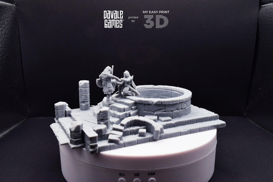 Grey Castle Scenery with Casualties [Ver.1 + Ver.2] - Davale Games - 3D Printed with high quality resin for LOTR/D&D games