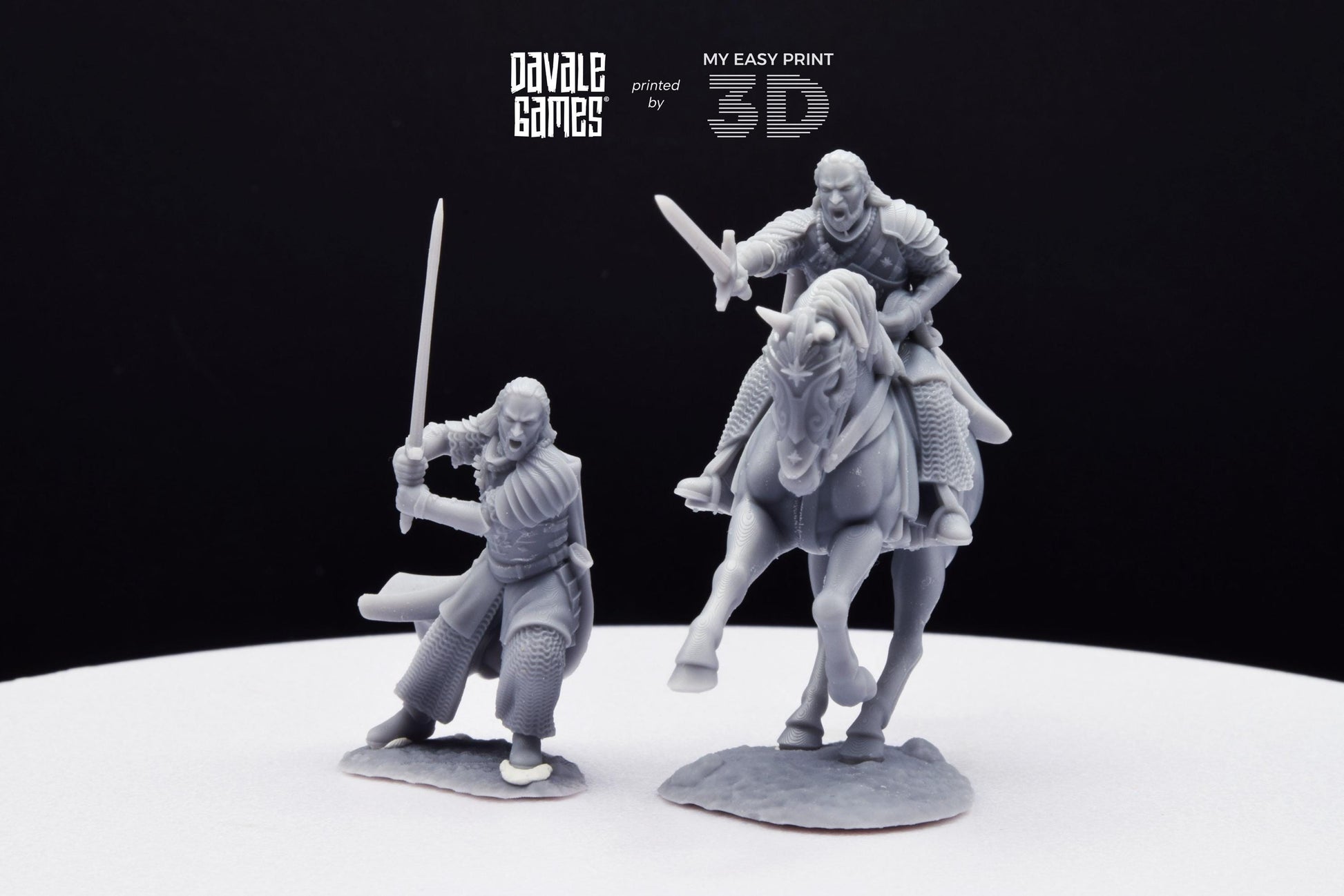 Grey Castle - Harold, The keeper of the keys - Foot and Mounted - Davale Games - 3D Printed with high quality resin for LOTR/D&D games