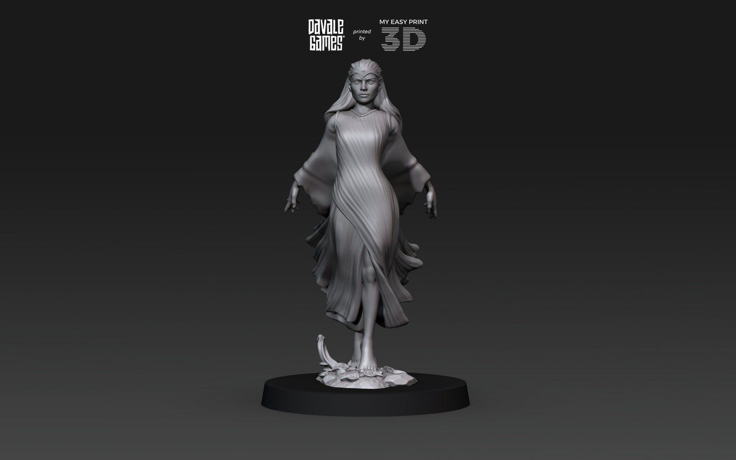 Forest Elven Queen - Davale Games - 3D Printed with high quality resin for LOTR/D&D games