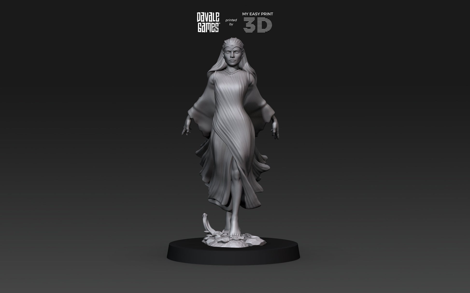 Forest Elven Queen - Davale Games - 3D Printed with high quality resin for LOTR/D&D games