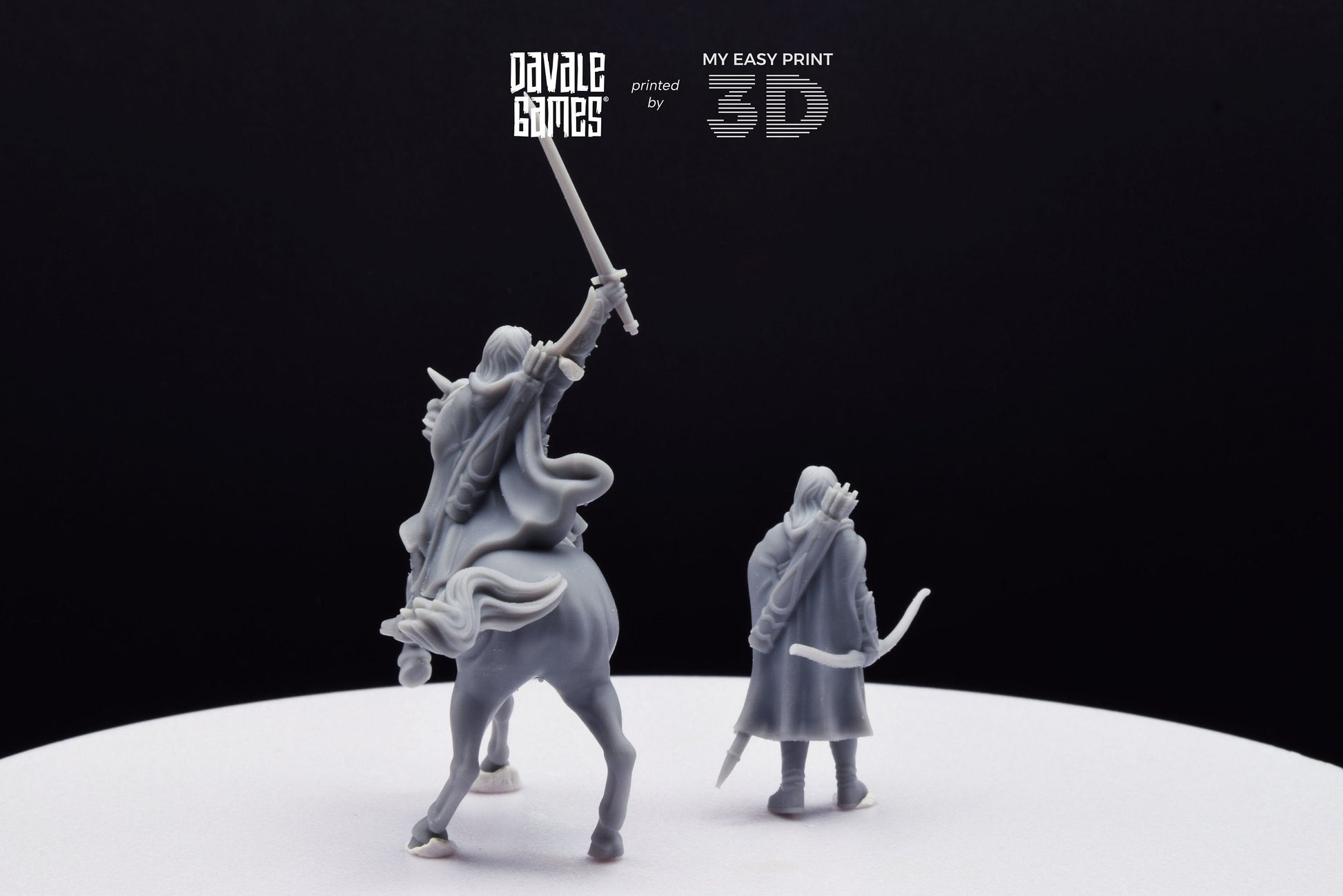 Captain of the Grey Castle - Foot and Mounted - Davale Games - 3D Printed with high quality resin for LOTR/D&D games
