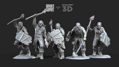 Fellmount Reavers with Torch and optional Shield - Davale Games - 3D Printed with high quality resin for LOTR/D&D games