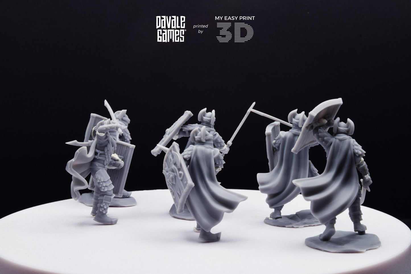 Dragon Army Elite with Sword and Shield - Davale Games - 3D Printed with high quality resin for LOTR/D&D games