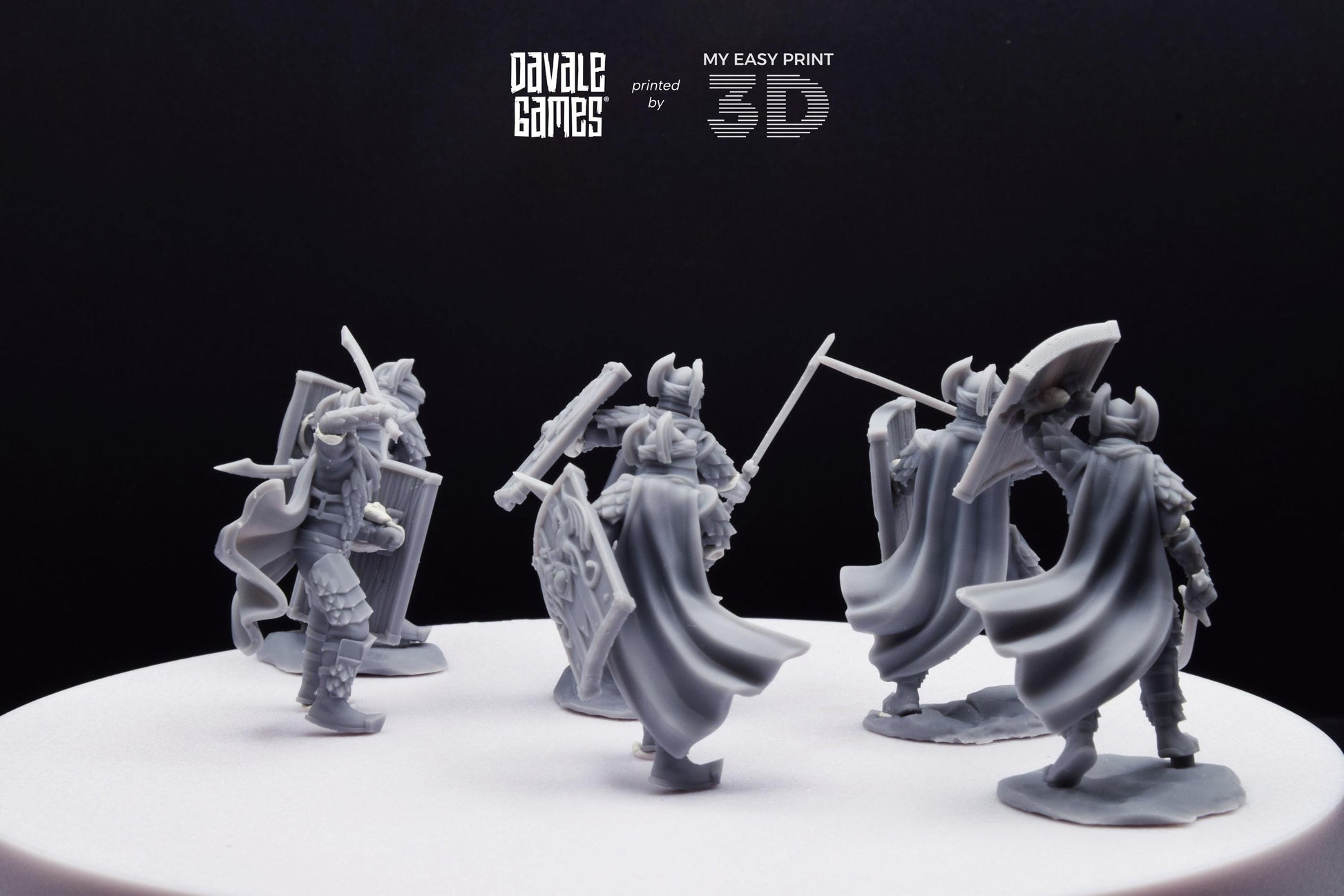 Dragon Army Elite with Sword and Shield - Davale Games - 3D Printed with high quality resin for LOTR/D&D games