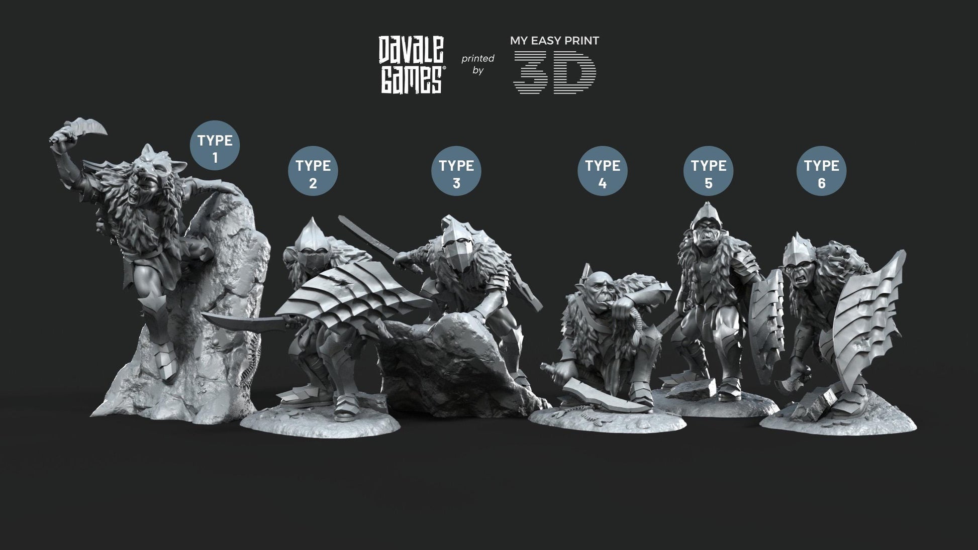 Beast Tamers - Goblins of the cave - Davale Games - 3D Printed with high quality resin for LOTR/D&D games