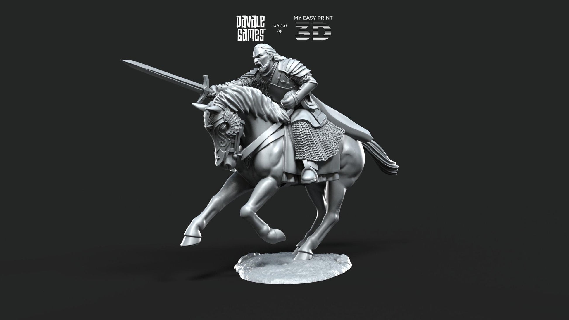 Grey Castle - Harold, The keeper of the keys - Foot and Mounted - Davale Games - 3D Printed with high quality resin for LOTR/D&D games