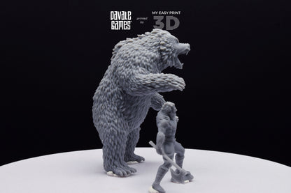 Bear and Human Form - Davale Games - 3D Printed with high quality resin for LOTR/D&D games