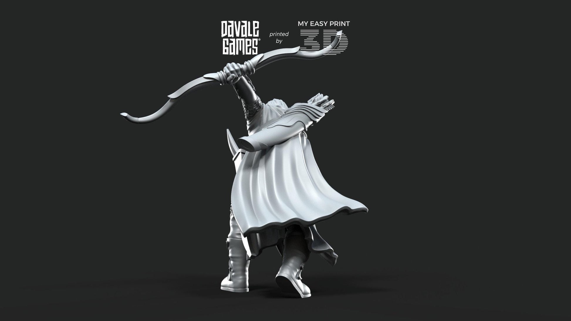 Forest Guardian Captain with Bow and Sword - Galanthir Elves - Davale Games - 3D Printed with high quality resin for LOTR/D&D games