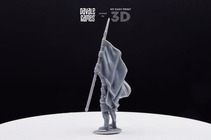 Grey Castle Banner - Davale Games - 3D Printed with high quality resin for LOTR/D&D games