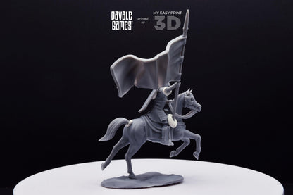 Grey Castle Banner - Mounted - Davale Games - 3D Printed with high quality resin for LOTR/D&D games