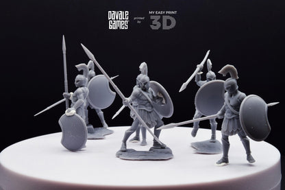 Hoplites with Spear and Shield - Foot - Mythology at Wars - Davale Games - Historical games - 3D Printed with high quality resin