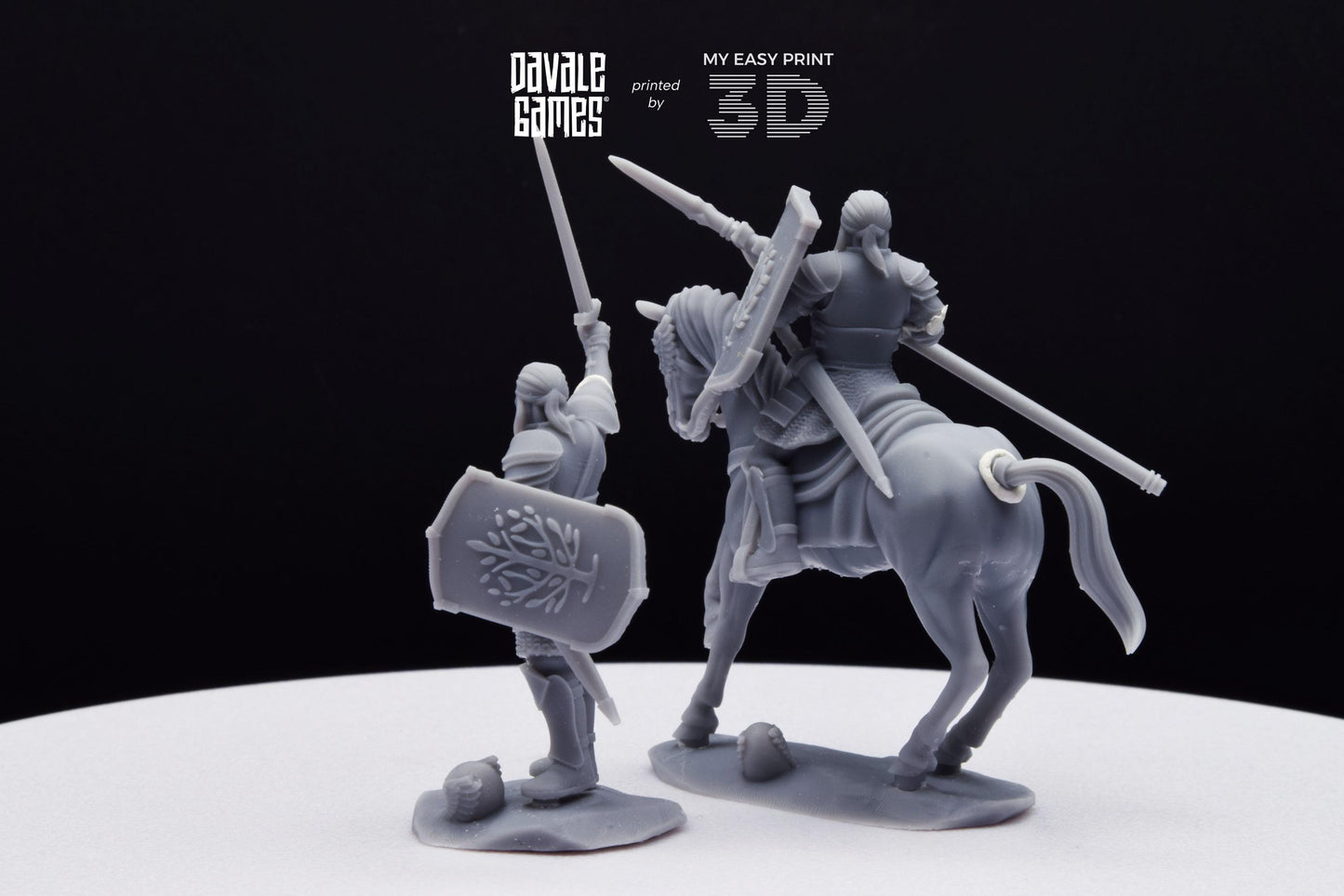 Grey Castle Captain [Ver. 2] - Foot and Mounted - Davale Games - 3D Printed with high quality resin for LOTR/D&D games