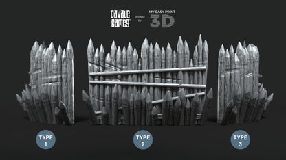 Assets of Wooden Fences - Scenery - Davale Games - Wargame / Mythological games - 3D Printed with high quality resin or PLA+