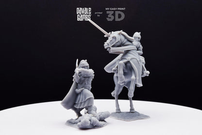 West Humans Hammer Lord - Foot and Mounted - Davale Games - 3D Printed with high quality resin for LOTR/D&D games