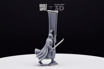 Armoured Wood Elf on Foot Banner 1 - Davale Games - 3D Printed with high quality resin for LOTR/D&D games