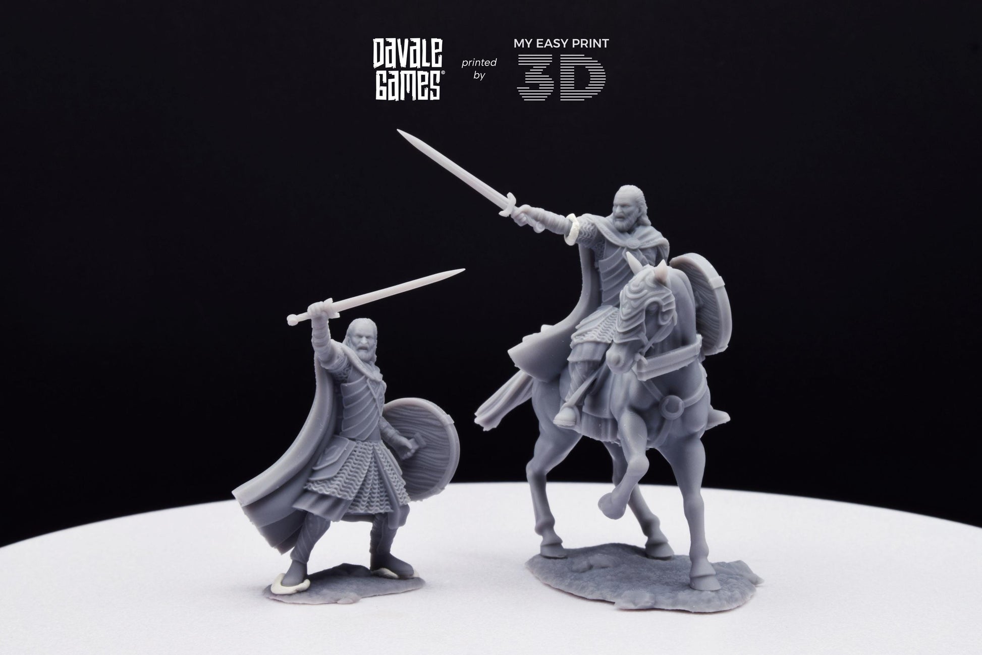 West Humans King - Foot and Mounted - Davale Games - 3D Printed with high quality resin for LOTR/D&D games