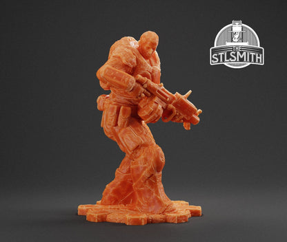 Gears Of War Garron Paduk Ot Miniature - TheSTLSmith - 3D Printed with high quality resin for Skirmish/D&D games