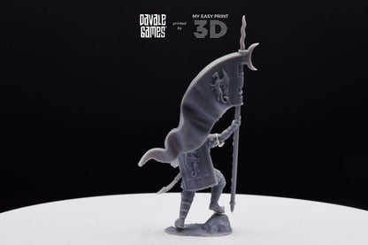 Dragon Army Banner on Foot - Davale Games - 3D Printed with high quality resin for LOTR/D&D games