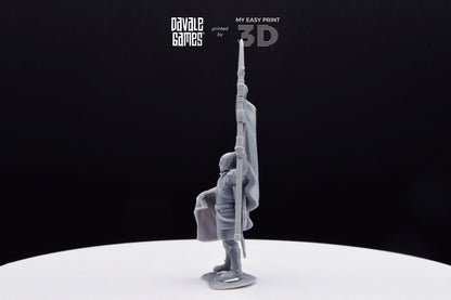 Grey Castle Banner - Davale Games - 3D Printed with high quality resin for LOTR/D&D games