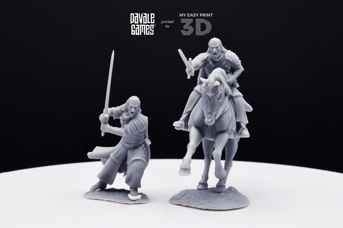 Grey Castle - Harold, The keeper of the keys - Foot and Mounted - Davale Games - 3D Printed with high quality resin for LOTR/D&D games