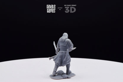 Outrider blood handed captain with two swords - Davale Games - 3D Printed with high quality resin for LOTR/D&D games