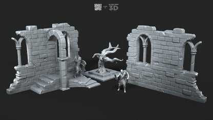 Ruins Scenery - Davale Games - 3D Printed with high quality resin for LOTR/D&D games