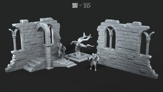 Ruins Scenery - Davale Games - 3D Printed with high quality resin for LOTR/D&D games