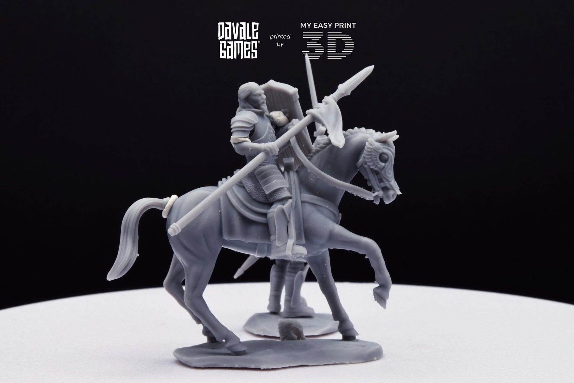 Grey Castle Captain [Ver. 2] - Foot and Mounted - Davale Games - 3D Printed with high quality resin for LOTR/D&D games