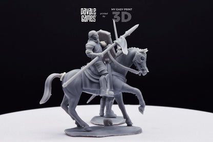 Grey Castle Captain [Ver. 2] - Foot and Mounted - Davale Games - 3D Printed with high quality resin for LOTR/D&D games