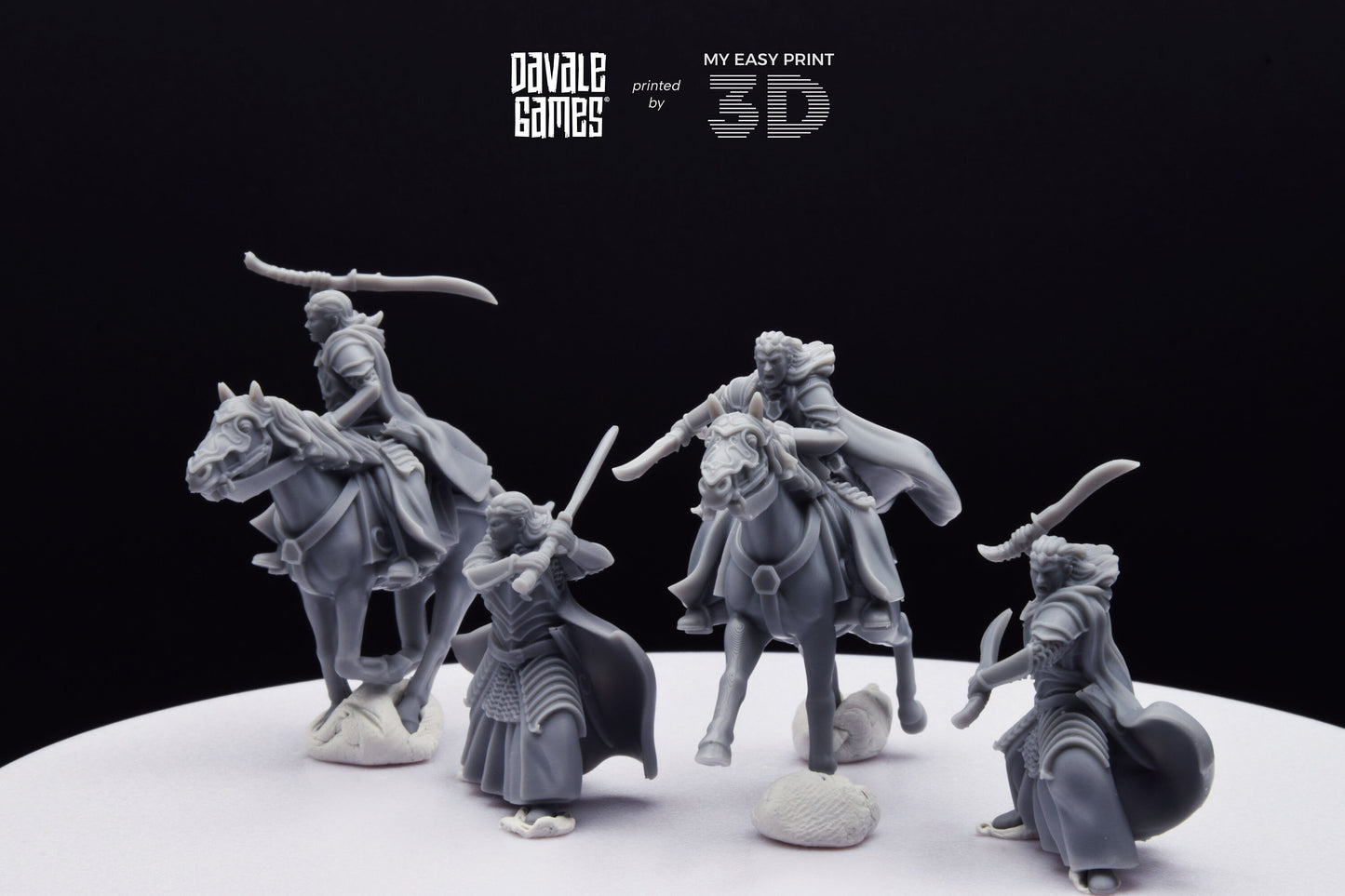 Bloody Elf Brother - Foot and Mounted - Davale Games - 3D Printed with high quality resin for LOTR/D&D games