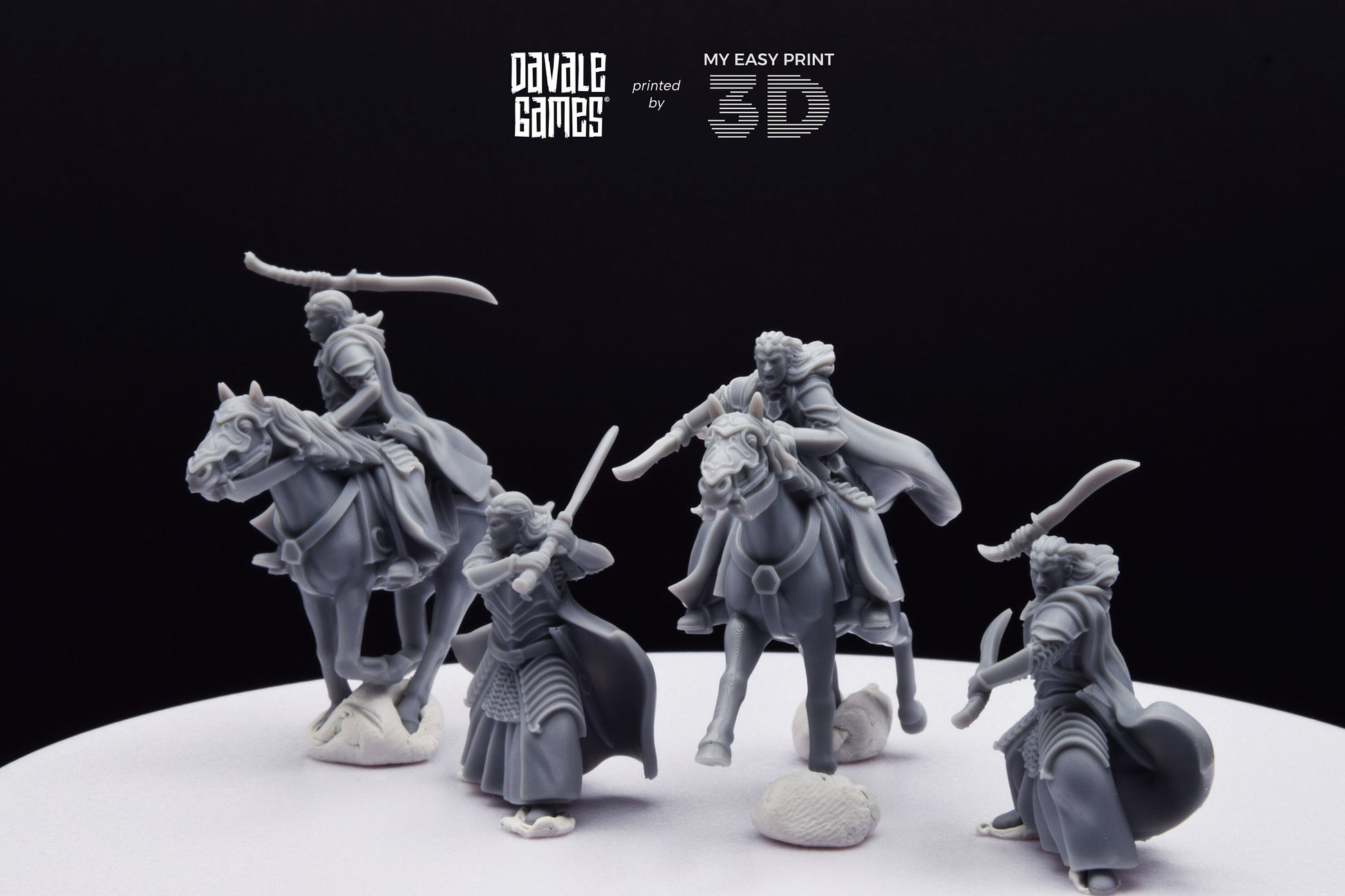 Bloody Elf Brother - Foot and Mounted - Davale Games - 3D Printed with high quality resin for LOTR/D&D games