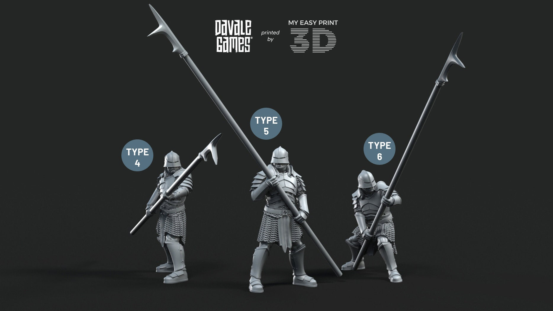 Blood-Handed with Long Spears - Davale Games - 3D Printed with high quality resin for LOTR/D&D games