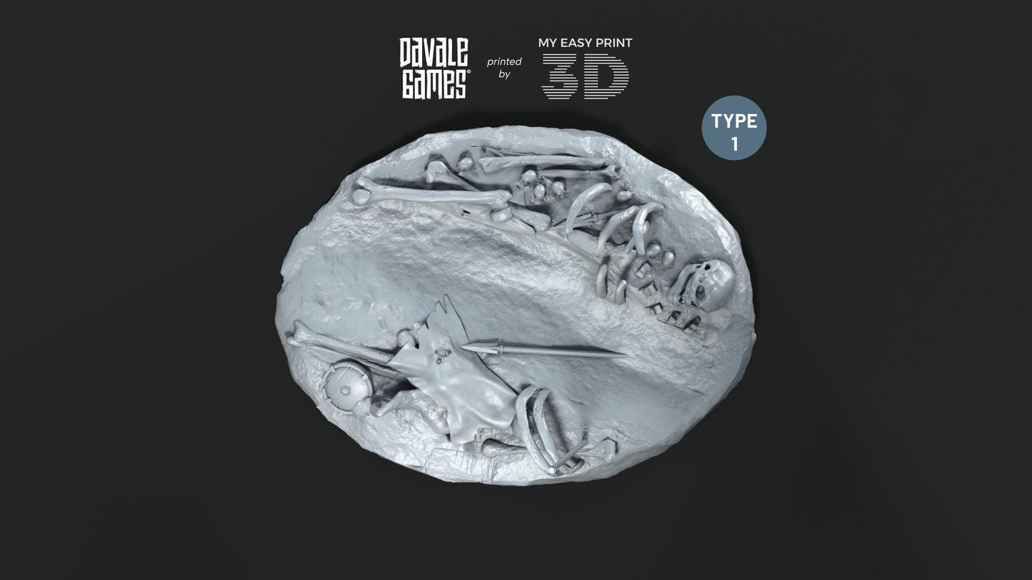 Pedestals with debris - Goblins of the cave - Scenery/Terrain - Davale Games - 3D Printed with high quality resin for LOTR/D&D games