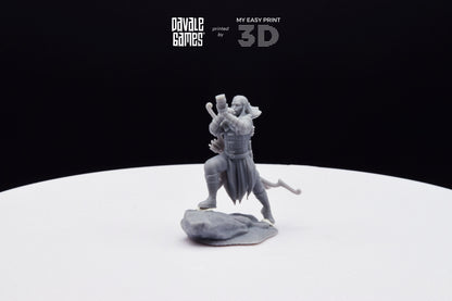 Wood Elf with Horn - Davale Games - 3D Printed with high quality resin for LOTR/D&D games